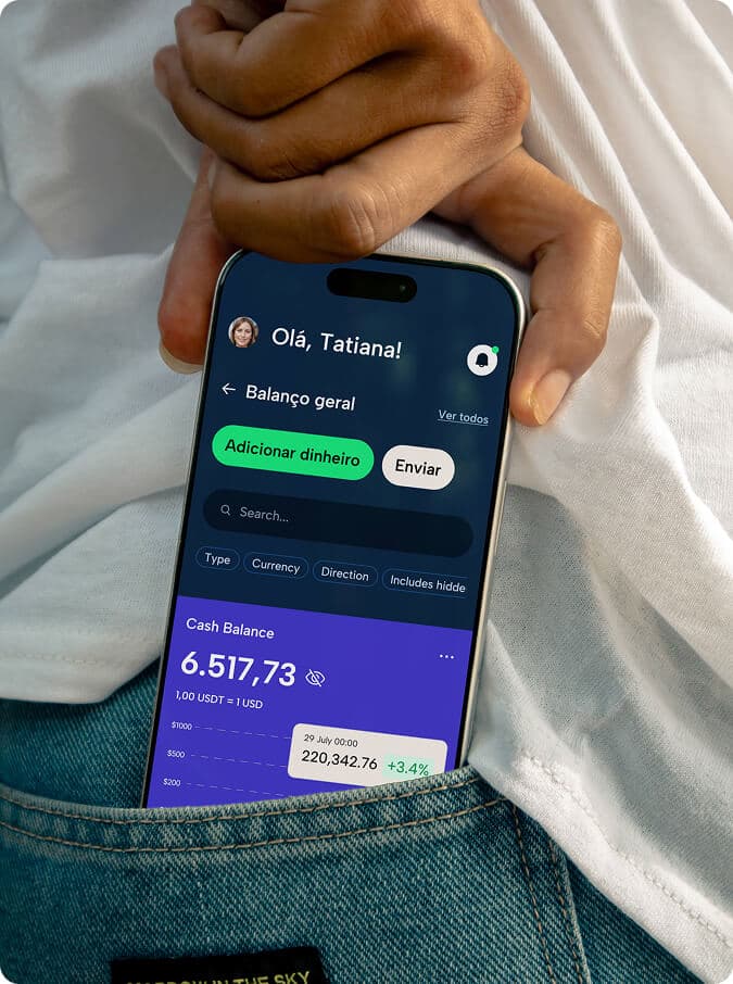 Person reviewing a dollar account on their phone