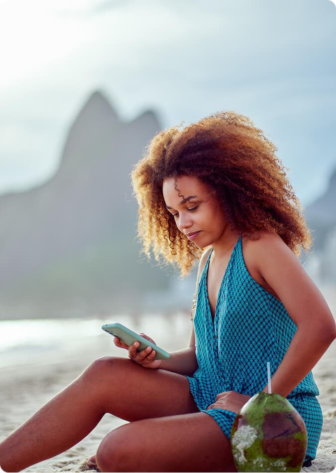 Woman relaxing at the beach